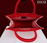 DIOR| Small Book Tote White And Red Bandama Embroidery - 26.5x21x14cm - 3