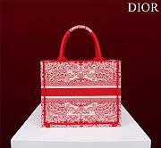 DIOR| Small Book Tote White And Red Bandama Embroidery - 26.5x21x14cm - 2