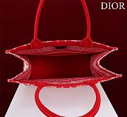 DIOR| Medium Book Tote White And Red Bandama Embroidery - 36x28x18cm - 4