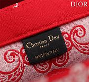 DIOR| Medium Book Tote White And Red Bandama Embroidery - 36x28x18cm - 2