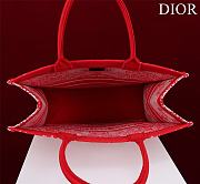 DIOR| Larger Book Tote White And Red Bandama Embroidery - 41x35x18cm - 4