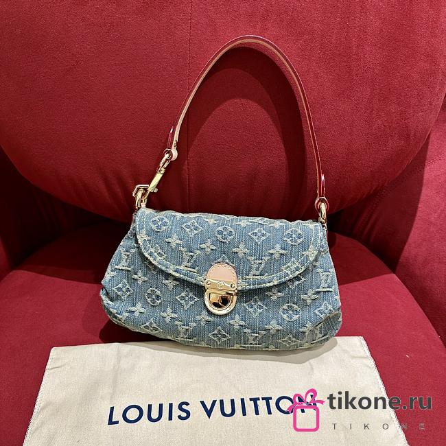 LOUIS VUITTON| Denim Pleaty Mini Handbag - 26x7x17cm - 1