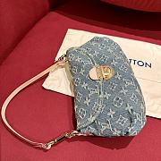 LOUIS VUITTON| Denim Pleaty Mini Handbag - 26x7x17cm - 4