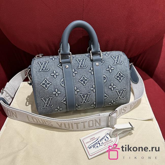 Louis Vuitton Keepall Bandoulière 25 Monogram Washed Denim - 25x15x11cm - 1