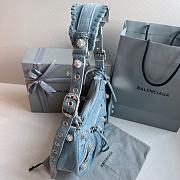 Balenciaga Larger Le Cagole Blue Denim - 33x16x8cm - 5