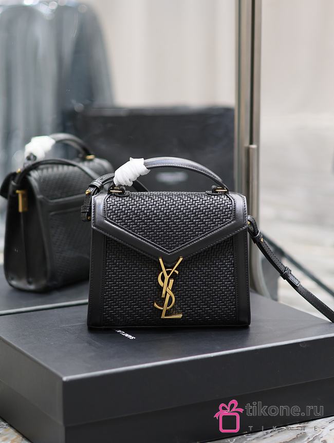 Saint Laurent| Mini Cassandra Canvas Black Bag - 20×16x7.5cm - 1