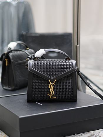 Saint Laurent| Mini Cassandra Canvas Black Bag - 20×16x7.5cm