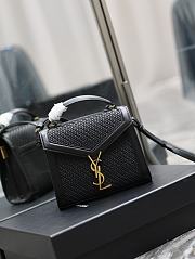 Saint Laurent| Mini Cassandra Canvas Black Bag - 20×16x7.5cm - 4