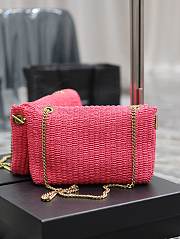 Saint Laurent| Medium Kate Pink Raffia Bag - 28.5×20×6cm - 5