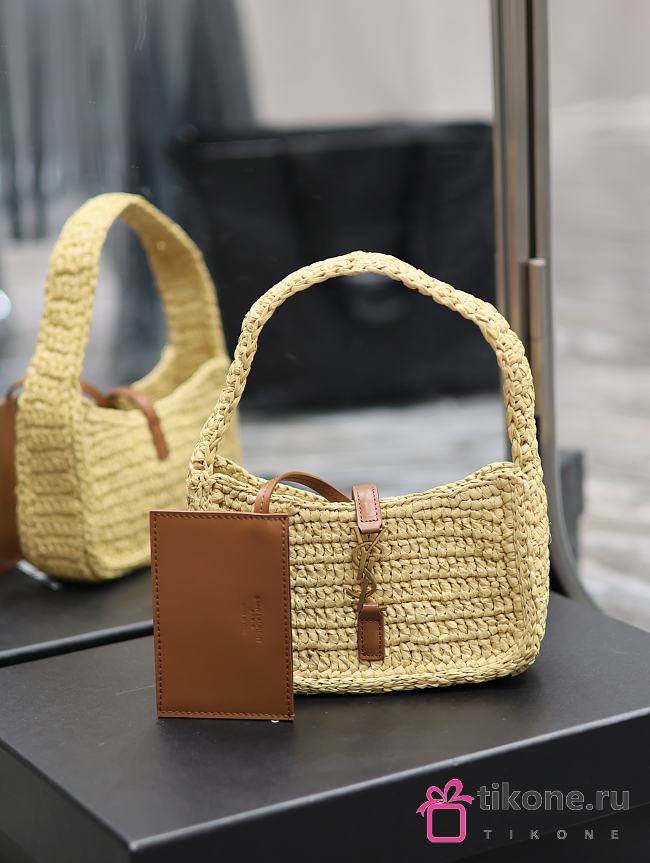 YSL Le 5 à 7 Mini Hobo Raffia Bag - 19×11.5×4.5cm - 1