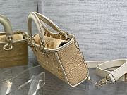 DIOR LADY| Horizontal Raffia Bag With White Handles - 22.5x6x11.5cm - 5