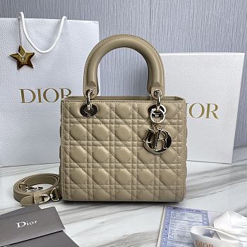 Dior Lady Medium Beige Bag - 24x12x20cm
