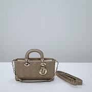 Dior Medium Lady D-Joy Bag Taupe Cannage Lambskin - 26x13.5x5cm - 1