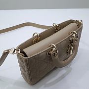 Dior Medium Lady D-Joy Bag Taupe Cannage Lambskin - 26x13.5x5cm - 5