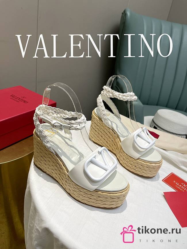 Valentino White Platform Sandals  - 1