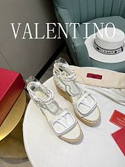 Valentino White Platform Sandals  - 5