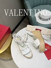 Valentino White Platform Sandals  - 4