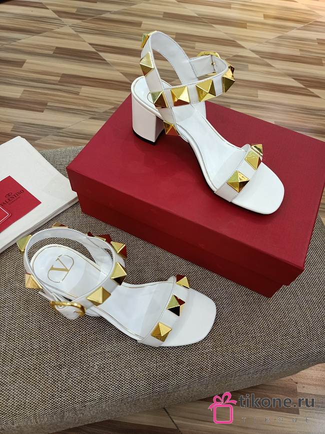 Valentino Garavani Stud White Sandals - 1