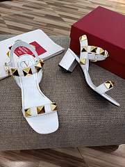 Valentino Garavani Stud White Sandals - 3