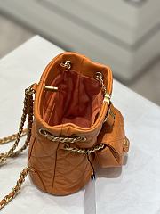 CHANEL| Small Orange Backpack Calfskin & Gold-Tone Metal - 17x16.5x12cm - 2