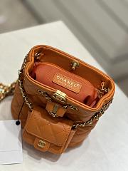 CHANEL| Small Orange Backpack Calfskin & Gold-Tone Metal - 17x16.5x12cm - 3