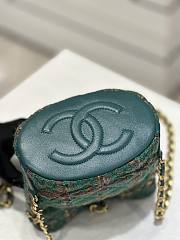 CHANEL| Small Backpack Green Wool Tweed - 17x16.5x12cm - 5