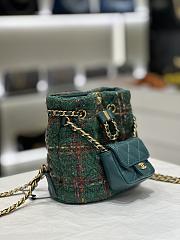 CHANEL| Small Backpack Green Wool Tweed - 17x16.5x12cm - 4