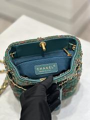 CHANEL| Small Backpack Green Wool Tweed - 17x16.5x12cm - 3