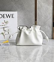 LOWEVE| Flamenco White Mini Leather Clutch Bag - 23.5x18x9cm - 1