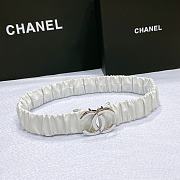 CHANEL| White Elastic Belt Width 30mm - 1