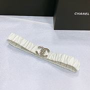 CHANEL| White Elastic Belt Width 30mm - 3