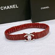 CHANEL| Red Elastic Belt Width 30mm - 1