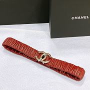 CHANEL| Red Elastic Belt Width 30mm - 3