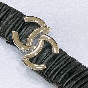 CHANEL| Black Elastic Belt With Silver Hardware Width 30mm - 3