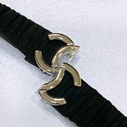 CHANEL| Black Fabric Elastic Belt Width 30mm  - 5