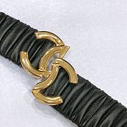 CHANEL| Black Elastic Belt With Gold Hardware Width 30mm - 2