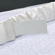 CHANEL| White Elastic Belt With Gold Hardware Width 30mm - 5