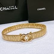 CHANEL| Gold Elastic Belt Width 30mm - 1