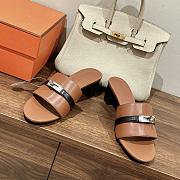 Hermes Brown Gigi 50 Sandals - 1