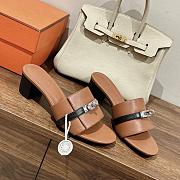 Hermes Brown Gigi 50 Sandals - 4