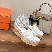 Hermès Elda Espadrille White Sandals - 4