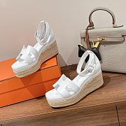 Hermès Elda Espadrille White Sandals - 2