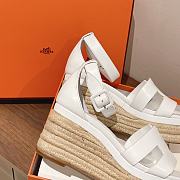 Hermès Elda Espadrille White Sandals - 3