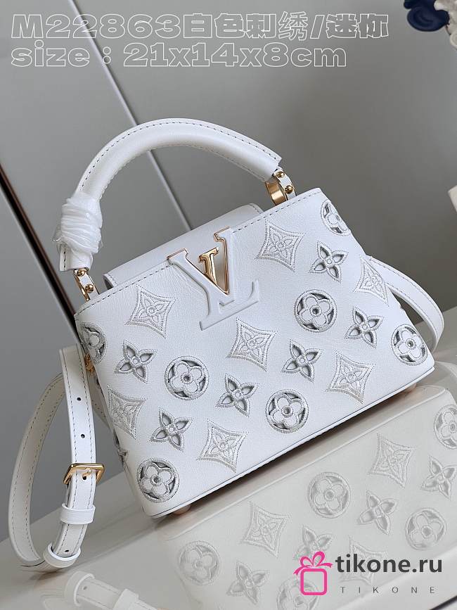 Louis Vuitton Small Nicolas White Capucines - 21x14x8cm - 1