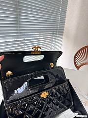 Chanel Patent Quilted Graphic Catch Flap Black - 26x18.5cm - 4