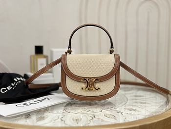 Celine Triomphe Cloth Handbag - 15.5x11.5x5cm