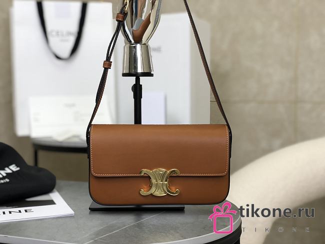 Celine Triomple Brown Leather Bag - 20x10x4cm - 1