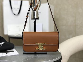 Celine Triomple Brown Leather Bag - 20x10x4cm