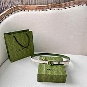 Gucci Belt In White&Green 2cm - 1