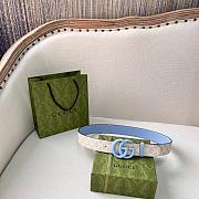 Gucci Belt In White&Blue 4cm - 1